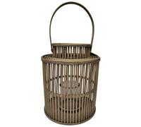 Hill Interiors Wicker Cylinder Lantern - Brown - Brown - One Size