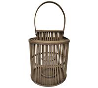 Hill Interiors Wicker Cylinder Lantern In Brown Brown