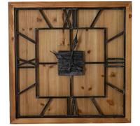 Hill Interiors Williston Square Large Wooden Wall Clock, Mixed, 90 x 5 x 7.59 cm