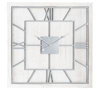 Hill Interiors Williston Square Wall Clock White/silver (90Cm X 5Cm X 90Cm)