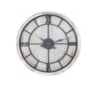 Hill Interiors Williston Wall Clock - White/Silver - 60cm x 5cm x 60cm - White/Silver - 100% Mixed