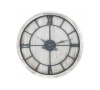 Hill Interiors Williston Wall Clock - White/Silver - 60cm x 5cm x 60cm - White/Silver - 100% Mixed