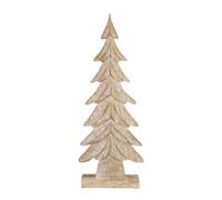 Hill Interiors Wood Christmas Tree Decoration Brown/white (43Cm X 5Cm X 14Cm)