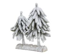 Hill Interiors Wood Snowy Fir Tree Christmas Dration In Dark Brown Dark Brown One Size