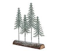 Hill Interiors Wood Spindle Tree Decoration - Brown/Green/White - Brown/Green/White - One Size
