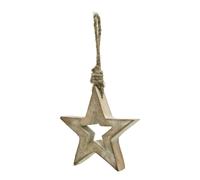 Hill Interiors Wooden Star Hanging Ornament in Dark Brown Hill Interiors Dark Brown