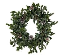 Hill Interiors Woodland Pine Wreath With Pinecones - Plastic - L15 X W80 X H80 Cm - Green