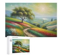 Hill Scenery Puzzle 1000 Pieces Jigsaw Puzzles for Adults and Children,30.7"x20.8" Large Puzzle Spring Decoration
