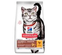 Hill Science Plan Adult Cats Hairball & Indoor Chicken 1.5kg Complete Food Reduce Build Up Hairballs with Exclusive Mix of Fibres with Adapted Fat & Protein Contents Support Weight Management