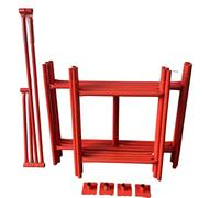 HILL TOP FABRICATIONS CO (1998) LTD - Scaffolding Tower 4.2 Meters (14') Working Height 4x2'6 Base Size. Steel & Polyester Powder Coated (PPC) Safety Orange for A High Quality Durable Finish.