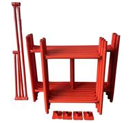 HILL TOP FABRICATIONS CO (1998) LTD - Scaffolding Tower 5.97 Meters (19'6") Working Height 4x2'6 Base Size. Steel & Polyester Powder Coated (PPC) Safety Orange for A High Quality Durable Finish.