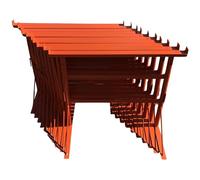 Hill TOP FABRICATIONS LTD - 10 x Builders Trestles Size NO.2, Adjust from 750mm - 1200m (Trestle Band Stands) SWL 400kg Made in The UK - Powder Coated Orange for Hard-Wearing Finish.