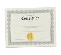 Hill Valley Greetings Certificate of Completion - 15 Fill in Award Certificates with Gold Foil Embossed Seals