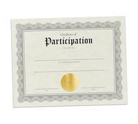 Hill Valley Greetings Certificate of Participation - 15 Fill in Award Certificates with Gold Foil Embossed Seals