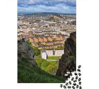 Hill View Of Edinburgh 1000-Piece Puzzle for Adults, 52x38cm/1000pcs; for Quiet Downtime Without A Screen; White Cardboard for Steady Handling