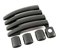HILLAR 4pcs car Door Handle Cover,for Toyota Proace 2013 2014 2015 2016 Gloss Black ABS-Carbon Fibre Door Covers Handles Handle Decal Frame Trim Protector