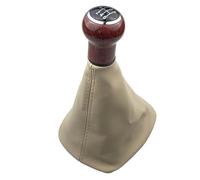 HILLAR Car Gear Stick Knob for for Passat B5 B5.5 1998-2004 5/6 Speed Gear Shift Knob Leather Gaiter Boot Cover Case Skin(6 Speed Beige B)