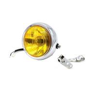 HILLAR Motorcycle Headlight Universal Retro 5.75 Inch LED Motorcycle Headlights 12V Round Headlight Motorcycle LED Headlight Motorcycle Head Light(Bracket C)