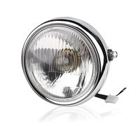 HILLAR Motorcycle Headlight Universal Retro 5.75 Inch LED Motorcycle Headlights 12V Round Headlight Motorcycle LED Headlight Motorcycle Head Light(Silver white)