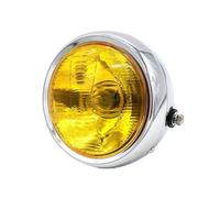 HILLAR Motorcycle Headlight Universal Retro 5.75 Inch LED Motorcycle Headlights 12V Round Headlight Motorcycle LED Headlight Motorcycle Head Light(Silver yellow)