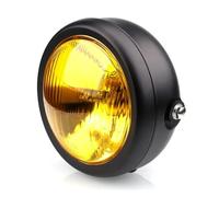 HILLAR Motorcycle Headlight Universal Retro 5.75 Inch LED Motorcycle Headlights 12V Round Headlight Motorcycle LED Headlight Motorcycle Head Light(Black yellow)