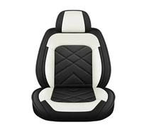 HILLAR Universal Single Set Car Seat Covers PU Leather Front&Rear Split Bench Protector Four Season Car Seat Cover(Black-white)