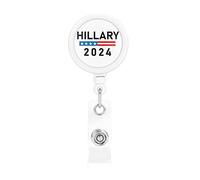 Hillary Clinton 2024 Retractable Badge Holder Reel Clip Id Card Holder forNurse Student Office Worker