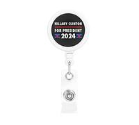 Hillary Clinton 2024 Retractable Badge Holder Reel Clip Id Card Holder forNurse Student Office Worker