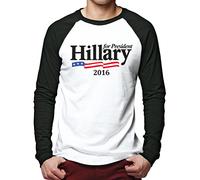 Hillary for President 2016 America Men's Baseball Top - White/Black Large