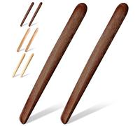 Hillban 2 Pcs 11 Inch Wooden Dowel for Sourdough Bread Mixing Stir Stick Spurtle Bread Making Tools Wooden Paddle Stirring Stick for Kitchen Cooking(Acacia)