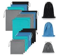 Hillban 20 Pcs Satin Game Toy Bags with Drawstring Silk Toy Organizer Lightweight Gift Pouch Multipurpose Foldable Stuff Sack Travel Bags for Women Men, 3 Sizes(M,L,XL,Cool Color)