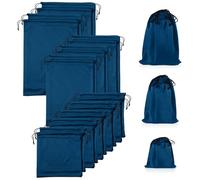 Hillban 20 Pcs Satin Game Toy Bags with Drawstring Silk Toy Organizer Lightweight Gift Pouch Multipurpose Foldable Stuff Sack Travel Bags for Women Men, 3 Sizes(S,M,L,Blue)