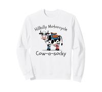 Hillbilly Motorcycle Cow-A-Socky Hilarious Cow Word Pun Fun Sweatshirt