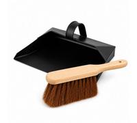Hillbrush Metal Dustpan And Soft Wooden Hand Brush Set Coco Fibre Brush Ash Pan