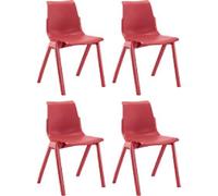 Hille ErgoStack Classroom Chair Non-Height Adjustable Seat Indian Red 482 x 410 x 775 mm Pack of 4