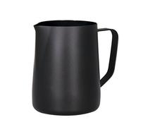 Hillento Espresso Coffee Milk Frothing Pitcher, Stainless Steel Creamer Macchiato Cappuccino Latte Art Making Pitcher Cups, Perfect for Milk, Cream, Water, Juices, Smoothies, 20 oz/600ML, Black