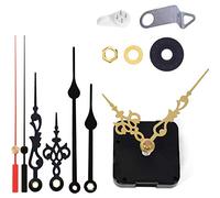 HILLHOME Non-Ticking Hands Quartz DIY Wall Clock Movement Mechanism DIY Repair Parts Replacement with 3 Different Pairs of Hands (Shaft Length 1/2 inch)