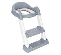 Hillington Baby Toddler Potty Training Toilet Ladder Padded Seat Steps Assistant for Toddler Child Toilet Trainer (White & Grey)