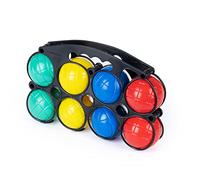 Hillington Colourful Boules Set with Carry Holder - Durable Plastic Water Filled Boules Set for Kids and Adults - French Petanque Boules Gift, Fun Garden or Park Outdoor Game