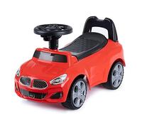 Hillington Kids Ride On Sliding Sports Car - Push Along Foot to Foot Buggy For Toddlers - Under Seat Storage & Musical Steering Wheel - Licensed For 18-36 Months Old (Red)