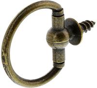 Hillman 122214 Antique Brass Plated Decorative 1-1/8 Inch Round Screw Ring
