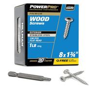Hillman 48620 Premium Stainless Steel Wood Screw Marine Grade 305 Rust Protection for Outdoor Projects, 1lb Box
