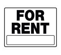 Hillman 840052 For Rent Sign with Space for Fill In includes H-Wire Mounting Bracket, White and Black Corrugated Plastic, 20x24 Inches 1-Sign