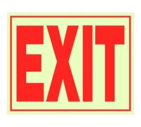 Hillman 840200 Glow-in-The-Dark Exit Sign 8" x 11", White, 8 inches x 11 inches