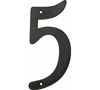HIllman 841626 4-Inch Nail-On Black Die Cast Aluminum, House Number 5