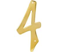 Hillman 847046 4-Inch Nail-On Traditional Solid Brass House Number 4