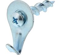 Hillman Chrome 122362 Self-Drilling Wall Dogs with Picture Hanging Hook, up to 50 lbs, Size