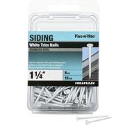 Hillman Fasteners 461819 White Painted Stainless Steel Trim Nails, 6 oz/1.25 x 15, Silver