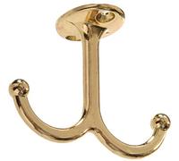 Hillman Hardware Essentials 852305 Under Shelf Coat Hook Brass Plated -2 Pack
