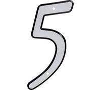 Hillman Reflective 841606 4-Inch Nail Plastic House Number 5, 4 Inch